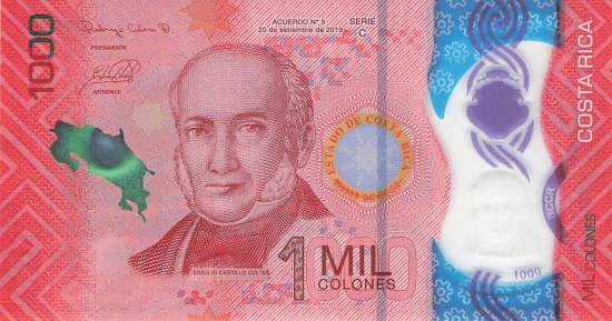 1000 Colones Costa Rica 20.09.2019